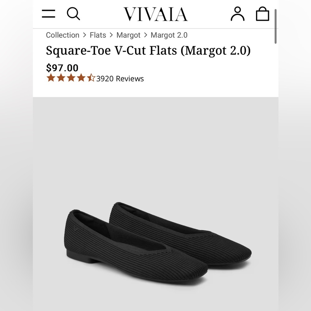 Vivaia Square-Toe V-Cut Flats (Margot 2.0)
